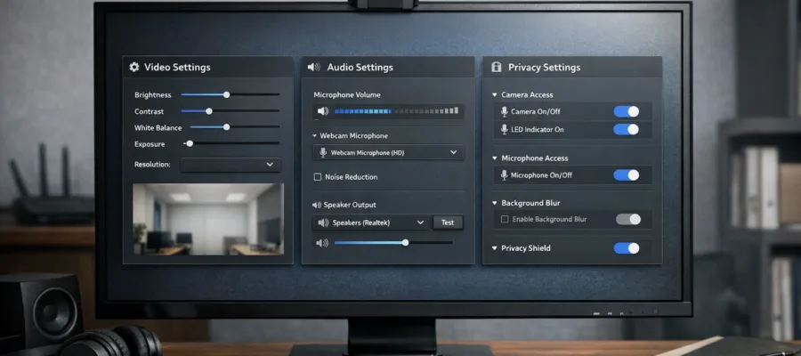 Einstellungen der Webcam optimieren: Bild, Ton und Privatsphaere richtig konfigurieren