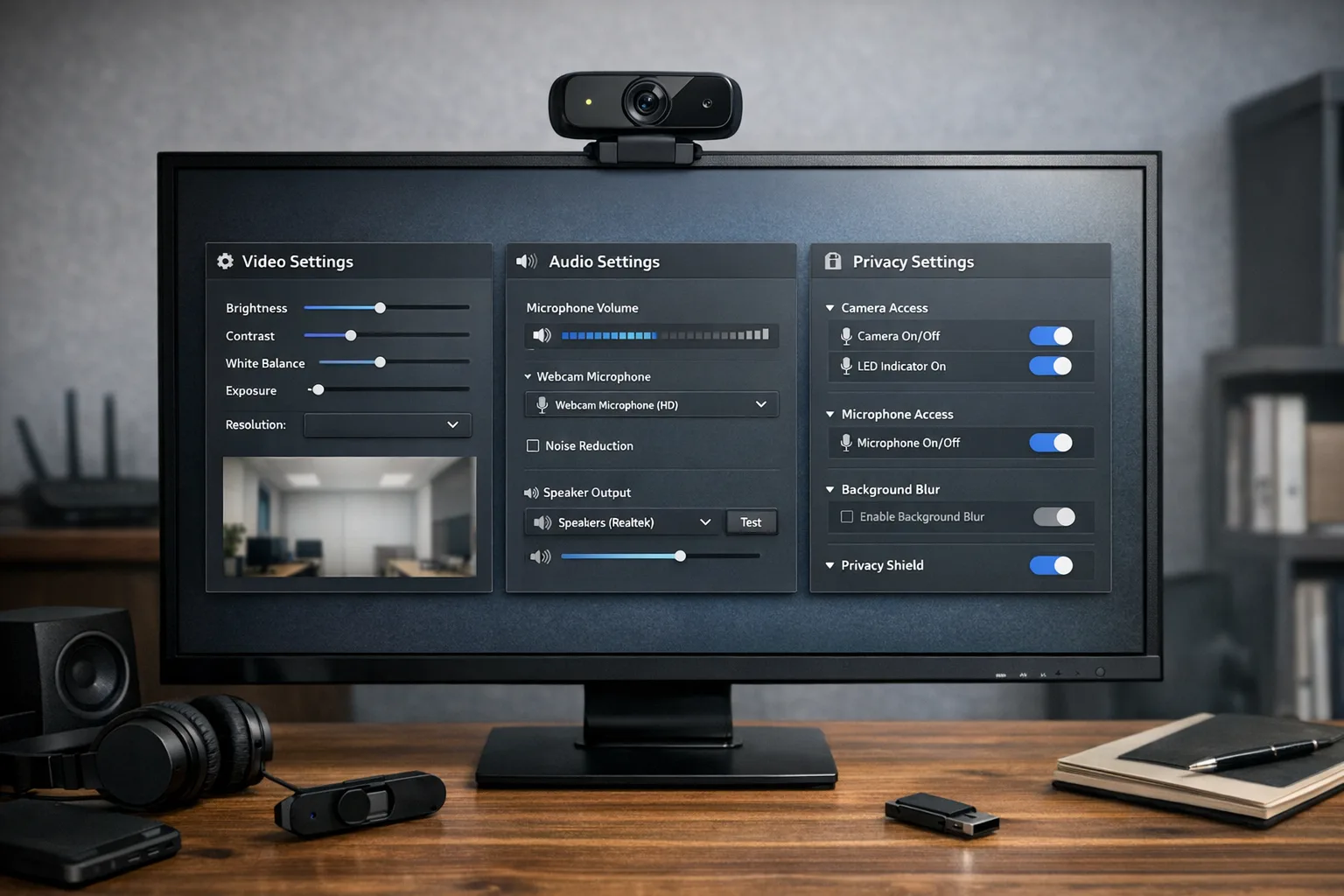 Einstellungen der Webcam optimieren: Bild, Ton und Privatsphaere richtig konfigurieren