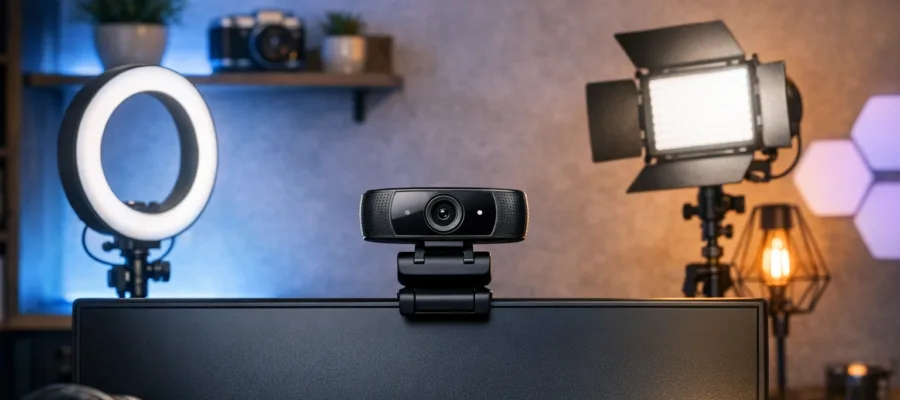 Optimale Beleuchtung und Hintergrundgestaltung fuer Webcam-Streams